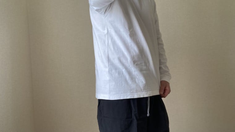 ヘインズ ビーフィー ロングスリーブTシャツの丸胴編み