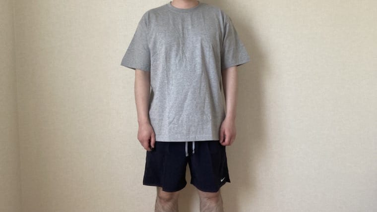 ユナイテッドアスレ 6.2オンス プレミアム Tシャツ ミックスグレー XLのサイズ感